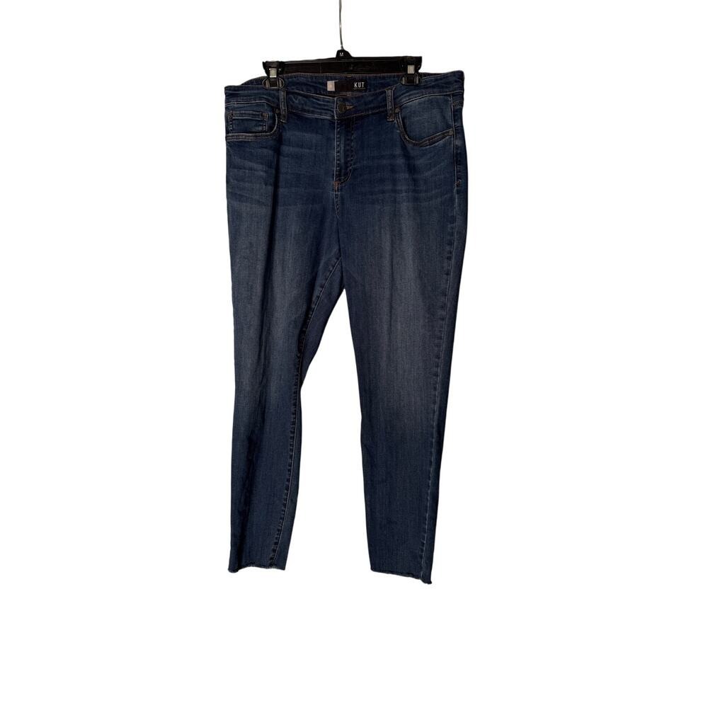 Kut From The Kloth Skinny Jeans Women Size 16 Mid Rise Raw Hem